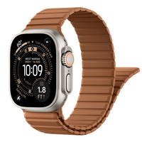 Tekvon Ribbed Silicone Magnetic Loop Band with Titanium Clasp for Apple Watch Series 11, 10, 6, 5, 4 (38mm-49mm)