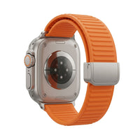 Tekvon Magnetic Track Buckle Mountain Texture Silicone Band for Apple Watch, Huawei & Samsung