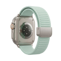 Tekvon Magnetic Track Buckle Mountain Texture Silicone Band for Apple Watch, Huawei & Samsung
